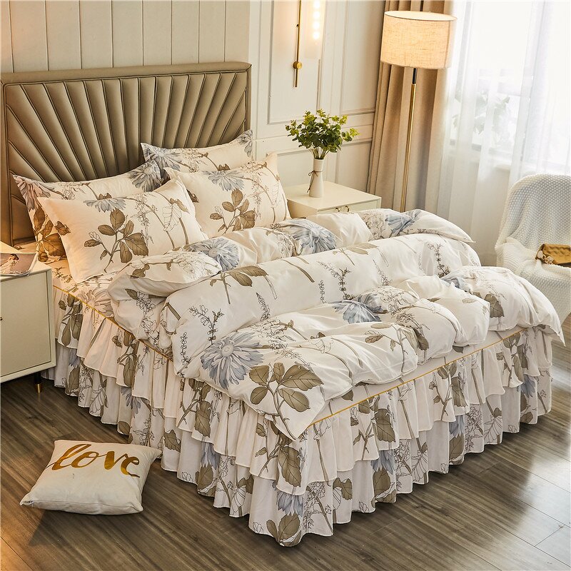 Bed Sheets Set Factory - Flower Quilt Cover Bed Sheet Pillowcase