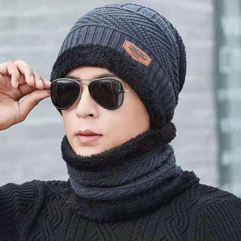 Winter Hat Factory - Unisex Teemo Knit Cap Thick Neck Scarf