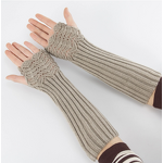Fingerless Gloves Factory - Knitted Fishscale Pattern Arm Warmers