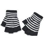Fingerless Gloves Factory - Free-size Knit Striped Arm Warmers