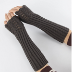 Fingerless Gloves Factory - Knitted Fishscale Pattern Arm Warmers