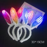 Bunny Ears Headband Factory - LED Glowing Plush Party Hair Hoop
