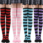 Over the Knee Socks Factory - Women Striped Thigh High Stockings