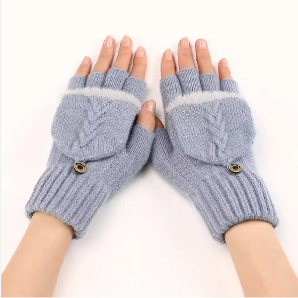 Women's Gloves Factory - Dual-season Fold-over Flap Gloves