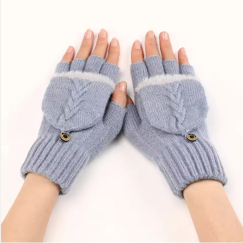 Women's Gloves Factory - Dual-season Fold-over Flap Gloves