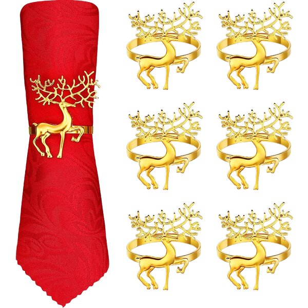 Christmas Napkin Rings Factory - Custom Sika Deer Metal Decor