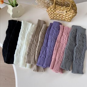 Leg Warmers Factory - Plain-colored Twisted Winter Knit Warmers