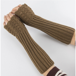 Fingerless Gloves Factory - Knitted Fishscale Pattern Arm Warmers