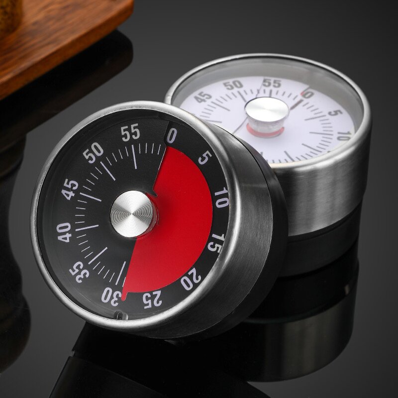 Visual Timer Factory - Stainless Steel 60 Minute Alarm Clock