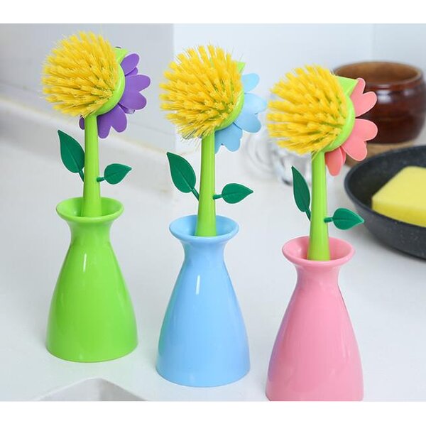 Vase Brush Factory - Purple Flower Pot Washing Brush Set