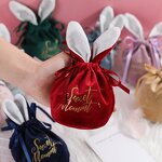 Easter Gift Bag Factory - Cute Bunny Velvet Candy Chocolate Bag