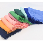 Muslim Headscarf Factory - Cotton Crepe Fringed Solid Scarf