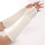 Fingerless Gloves Factory - Knit Fish Scale Pattern Arm Covers