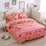 Bed Sheets Set Factory - Flower Quilt Cover Bed Sheet Pillowcase