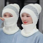 Hat Scarf Set Factory - Winter Plush Pompom Beanie Neck Set