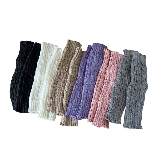 Leg Warmers Factory - Fashion Solid-Colour Twisted Knit Warmers