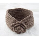 Knitted Headband Factory - Winter Flower Wide Edge Wool Band
