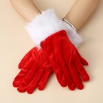 Santa Gloves Factory - White Plush Christmas Festive Mittens