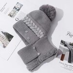 Hat Scarf Set Factory - Winter Plush Pompom Beanie Neck Set