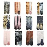 Women's Socks Factory - Funny Leopard Tiger Cotton Ankle Socks