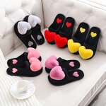 Slippers Factory - Plush Heart Indoor Winter Slippers for Women