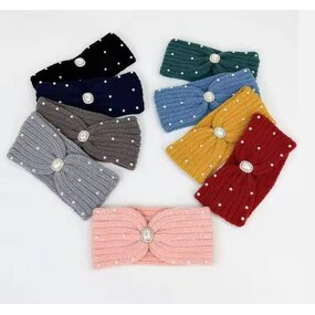 Headband Factory - Knitted Wool Pearl Diamond Hair Band