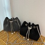 Women's Bucket Bag Factory - Custom Rhinestone Drawstring Bag