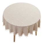 Dining Tablecloth Factory - Jacquard Waterproof Round Home Tablecloth