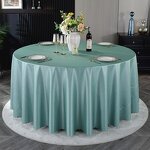 Tablecloth Factory - Washable Waterproof Round PU Table Cover