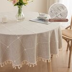 Dining Tablecloth Factory - Jacquard Waterproof Round Home Tablecloth