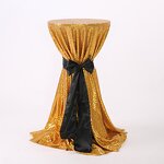 Sequin Tablecloth Factory - 72-Inch Gold Embroidered Wedding Cover