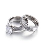 Couple Ring Factory - 18k Gold Stainless Steel Zircon Wedding