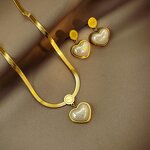 Jewelry Set Factory - Stainless Steel Heart Pendant Snake Chain