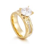 Couple Ring Factory - 18k Gold Stainless Steel Zircon Wedding