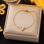 Jewelry Set Factory - Women V-Shaped Letter Necklace Earrings Set