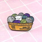Enamel Pin Factory - Denim Wool Tufted Cat Animal Badge