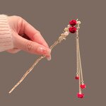 Hair Sticks Factory - Vintage Rose Flower Tassel Hair Chopsticks