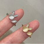 Ring Factory - Cute Rabbit Carrot Cat Eye Adjustable