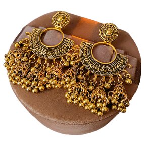 Retro Earrings Factory - Round Fan Lantern Bell Tassel Earrings