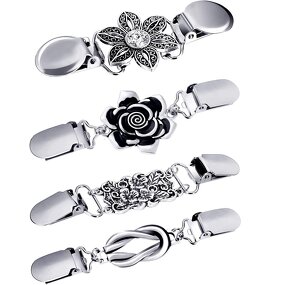 Shawl Clips Factory - Silver Vintage Sweater Cardigan Clip