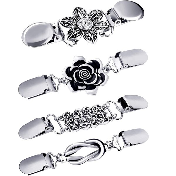 Shawl Clips Factory - Silver Vintage Sweater Cardigan Clip