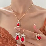 Bridal Jewelry Set Factory - Sparkling Multi-color Teardrop Set