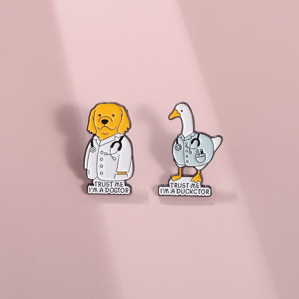 Enamel Pins Factory - Funny Duck Doctor Animal Medical Badge
