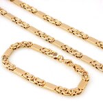 Cross Bracelet Factory - Vintage Gold Plated Byzantine Chain Set