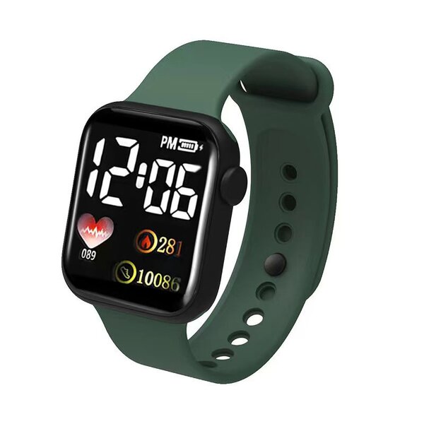 Children's Watch Factory - LED Digital Heart Square Sports Watch