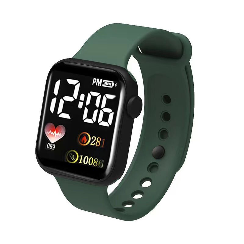 Children's Watch Factory - LED Digital Heart Square Sports Watch