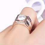 Metal Ring Factory - Luxury Men's 18K Zircon Adjustable Ring