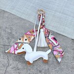 Keychain Factory - Sausage Dog Leather Tassel Car Keychain