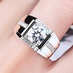 Metal Ring Factory - Luxury Men's 18K Zircon Adjustable Ring