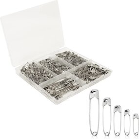 Safety Pins Factory - 300pcs Silver Multi Size Pin Set